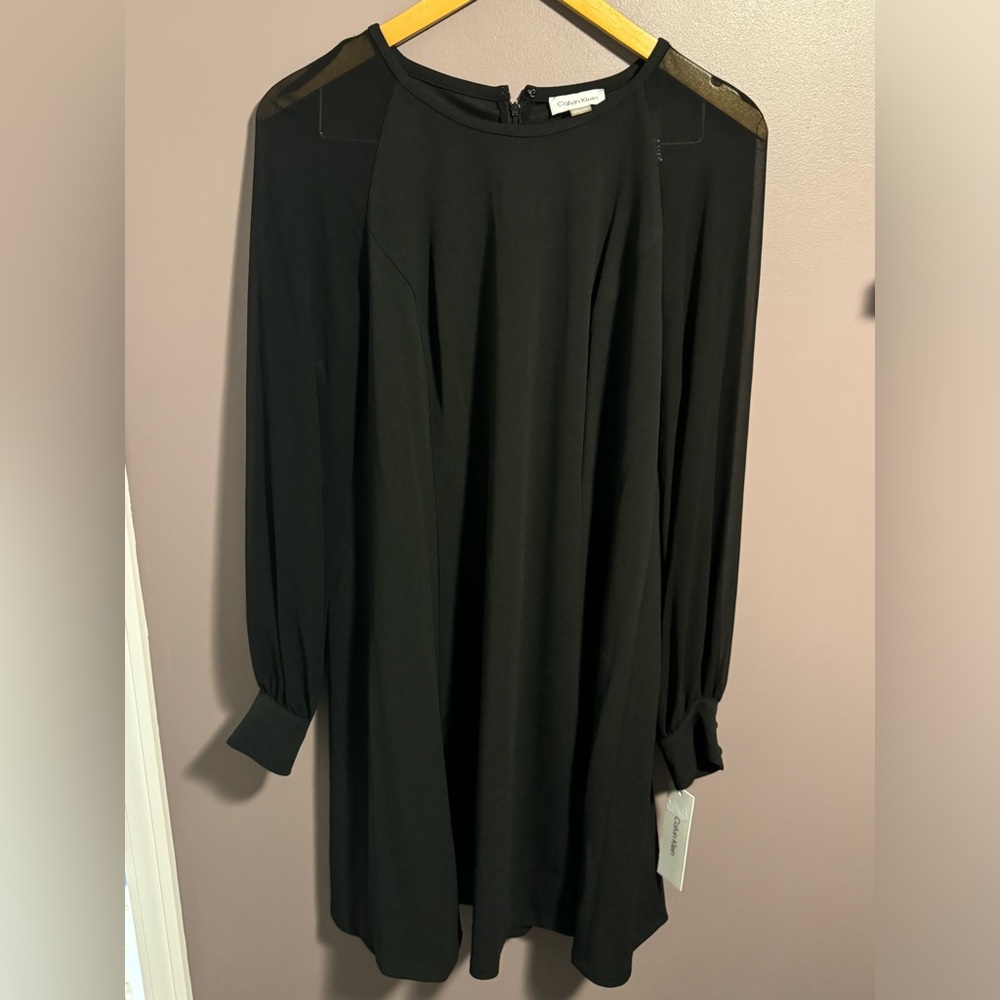 #NWT #CalvinKlein Black Dress. Size 16.